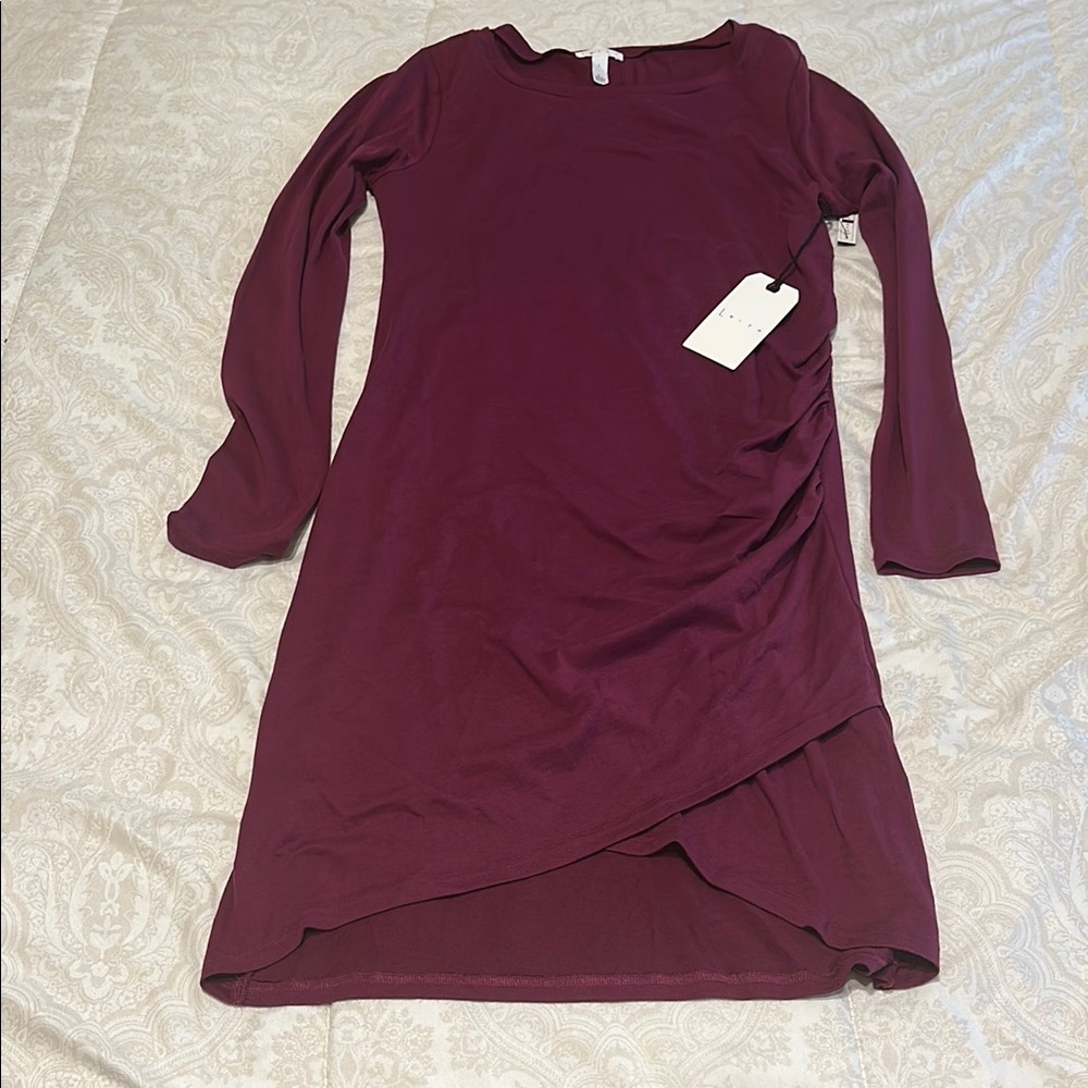 Leith Deep Burgundy Long Sleeve Dress